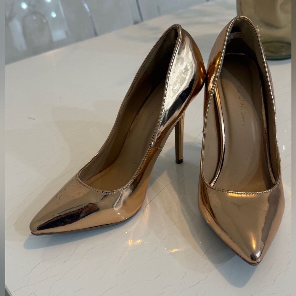 Wild Diva Metallic Gold Heels
